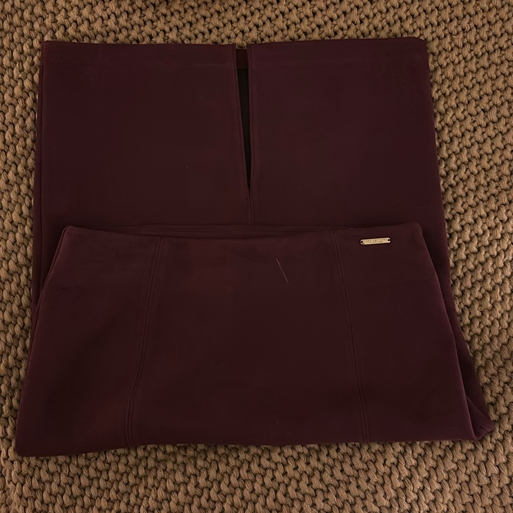 Marc New York faux leather pull on pencil skirt Merlot size M